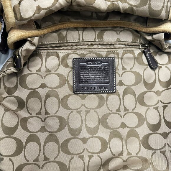 Coach Soho Suede Fringe Hobo Bag 9184 Braided Strap Grommet Tassel Boho Crossbod - Picture 3 of 11